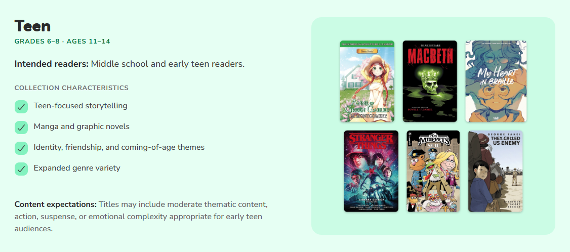 Comics Plus Teen collection description