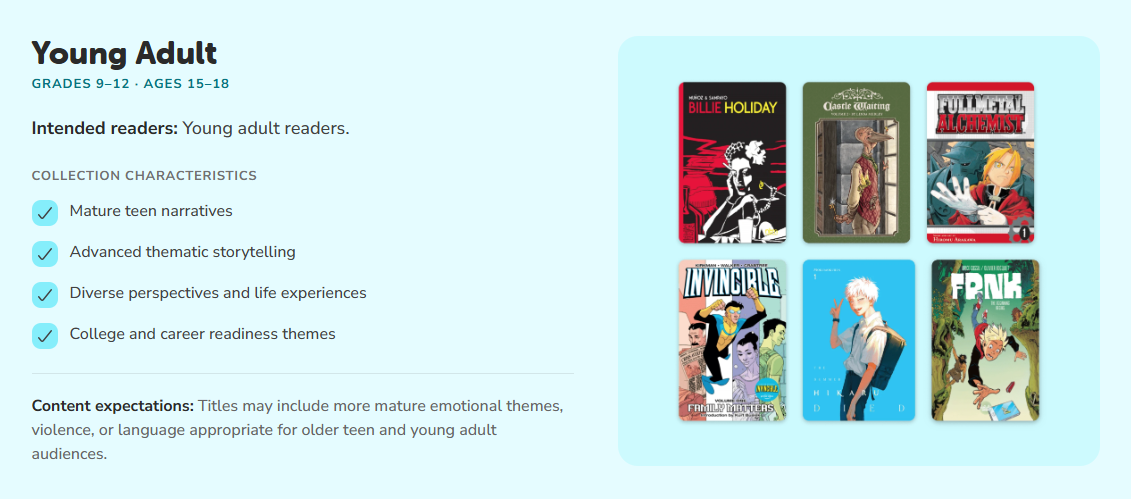 Comics Plus Young adult description